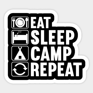 Eat Sleep Camp Repeat Sticker